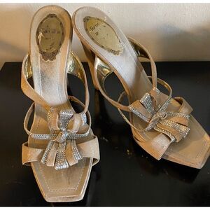 Rene Caovilla distressed suede platform heels Size 39/9